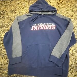 NFL Pro Line New England Patriots Hoodie Mens XL Navy Blue Gray Embroidered Logo